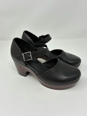 Black Mary Jane Platform Heels Vegan Leather